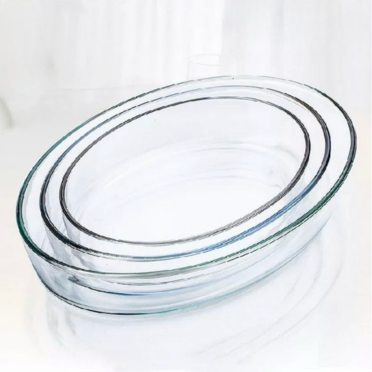 3-Pcs Oval Glass Dishes (ZB-27A)