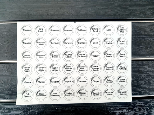Spice Labels (English)