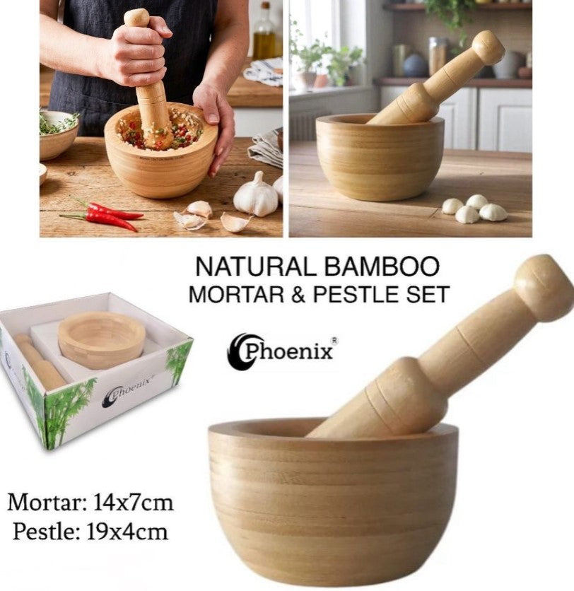 Bamboo Mortar & Pestle (ZB-PH05)