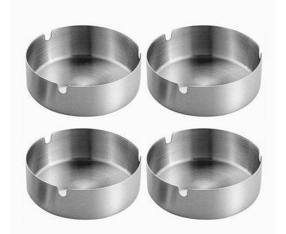 Round Silver Ashtray