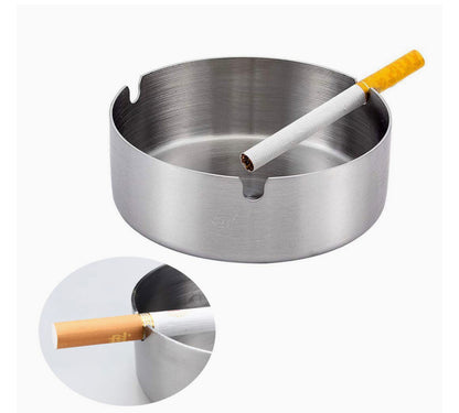 Round Silver Ashtray