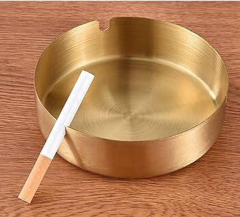 Round Golden Ashtray