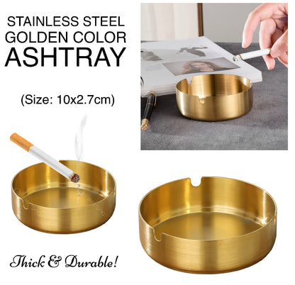 Round Golden Ashtray