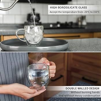 Double Wall Glass Cup 250 ml - 9 cm