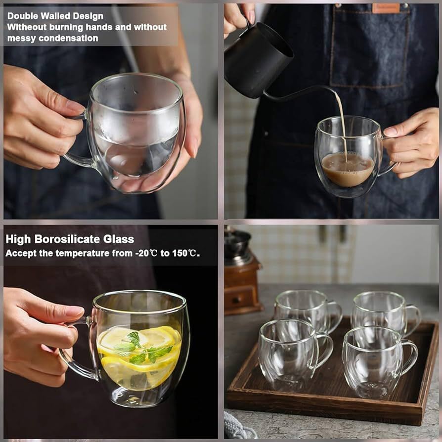 Double Wall Glass Cup 250 ml - 9 cm
