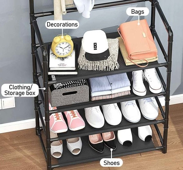 Coat/Shoe Rack (Black)