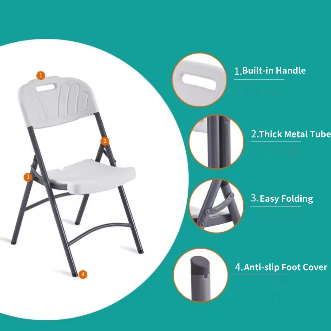 Folding Plastic Chair (Black)