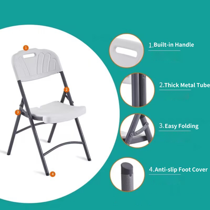 Folding Plastic Chair (Black)