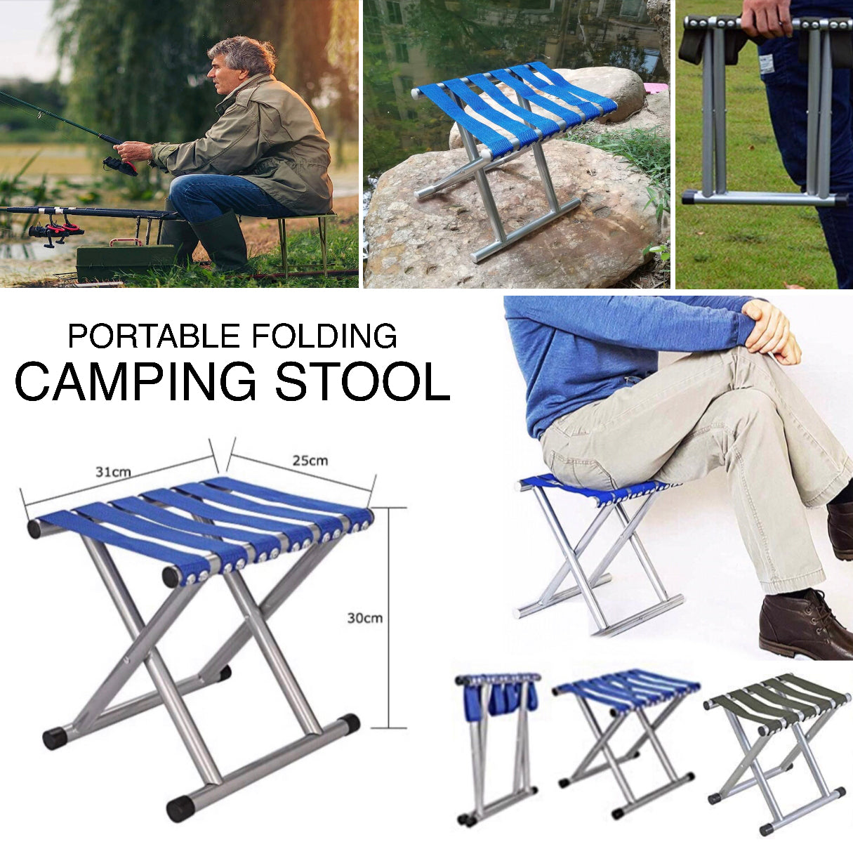 Folding Stool Chair (Green)