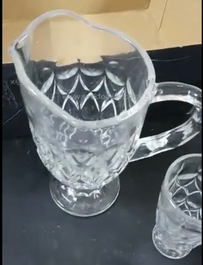 Glass Jug w/6 Cups