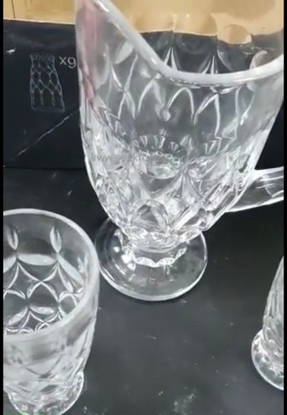 Glass Jug w/6 Cups