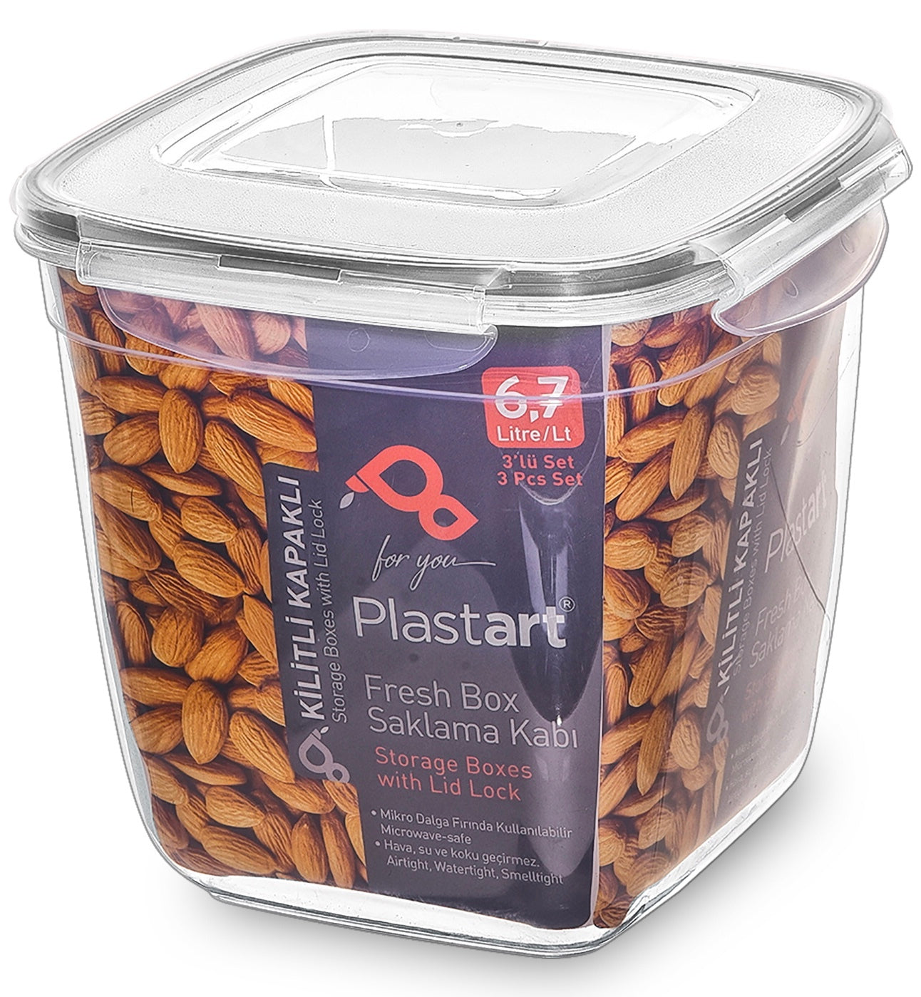 3-Pcs Deep Square Containers (LC-360)