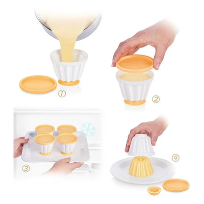 4-Pcs Pudding Molds