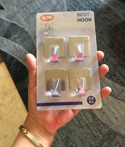 4-Pcs Stick-On Hooks