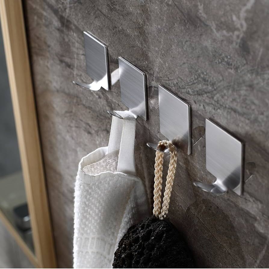 4-Pcs Stick-On Hooks
