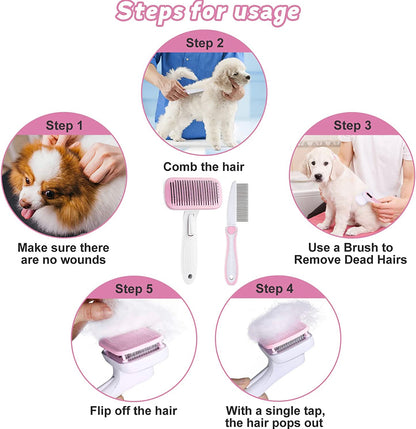 Auto-Clean Pet Brush