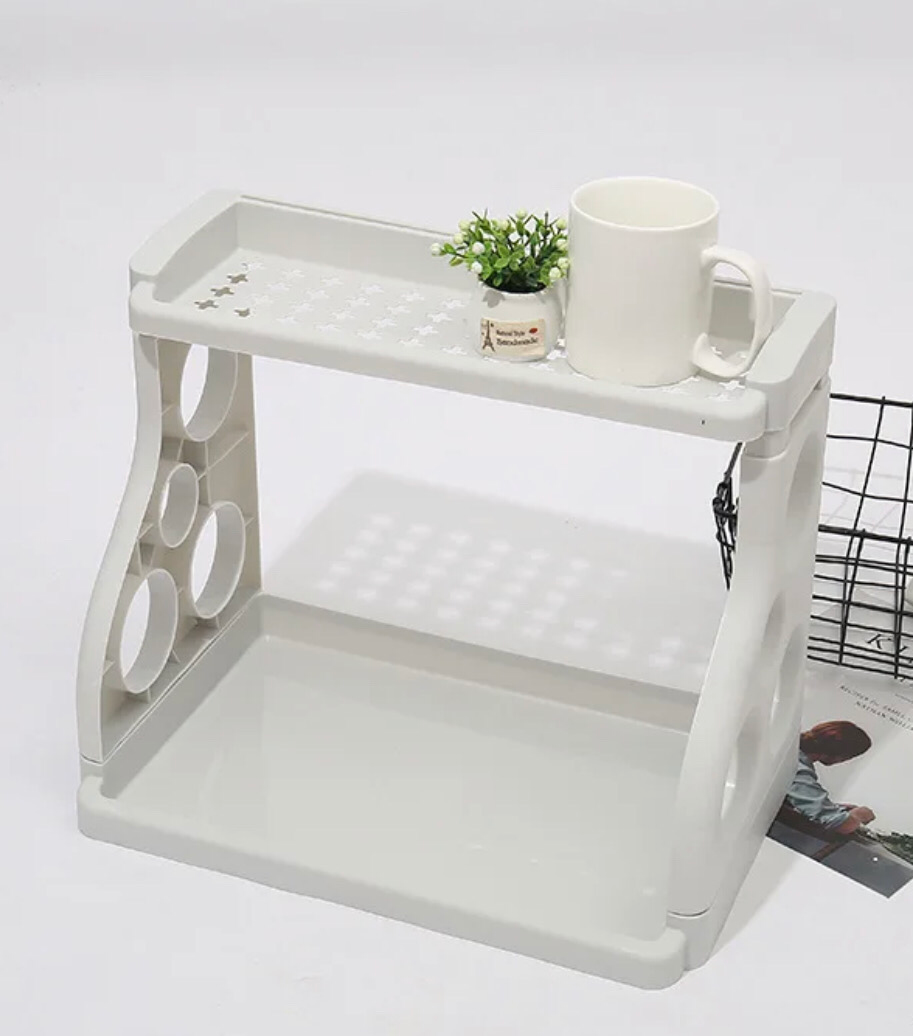 2-Tier Shelf Unit (Gray)