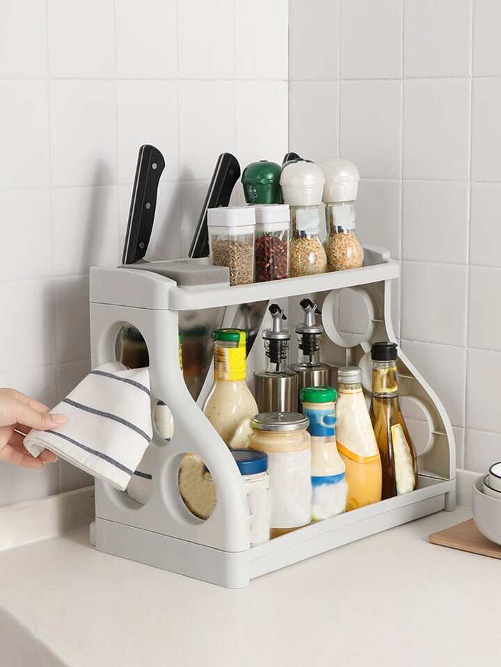 2-Tier Shelf Unit (Gray)