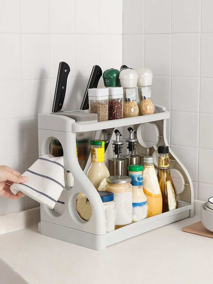 2-Tier Shelf Unit (Gray)