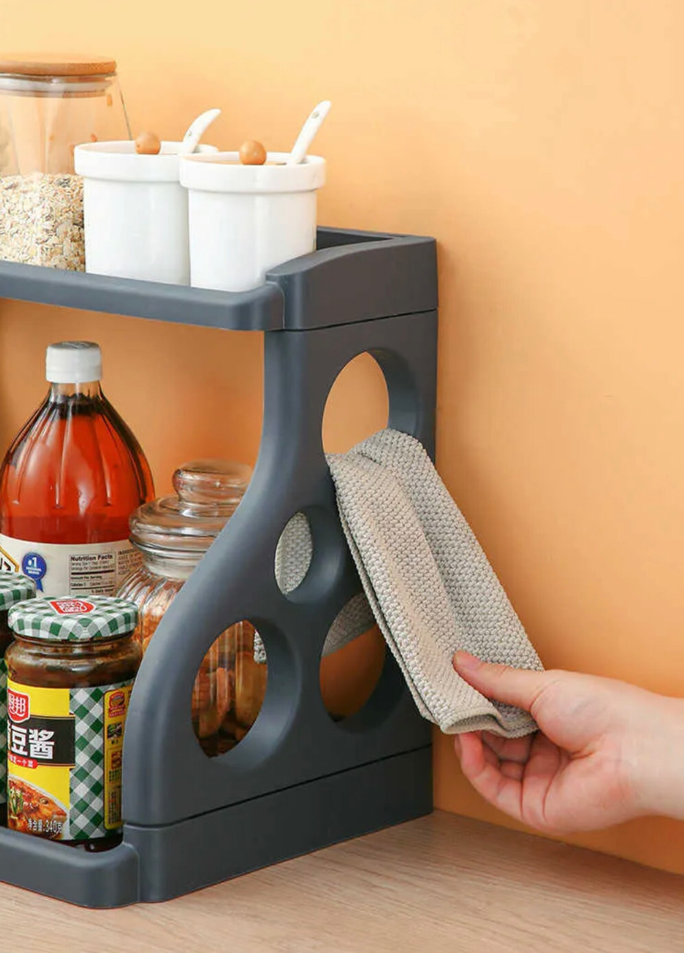 2-Tier Shelf Unit (Gray)