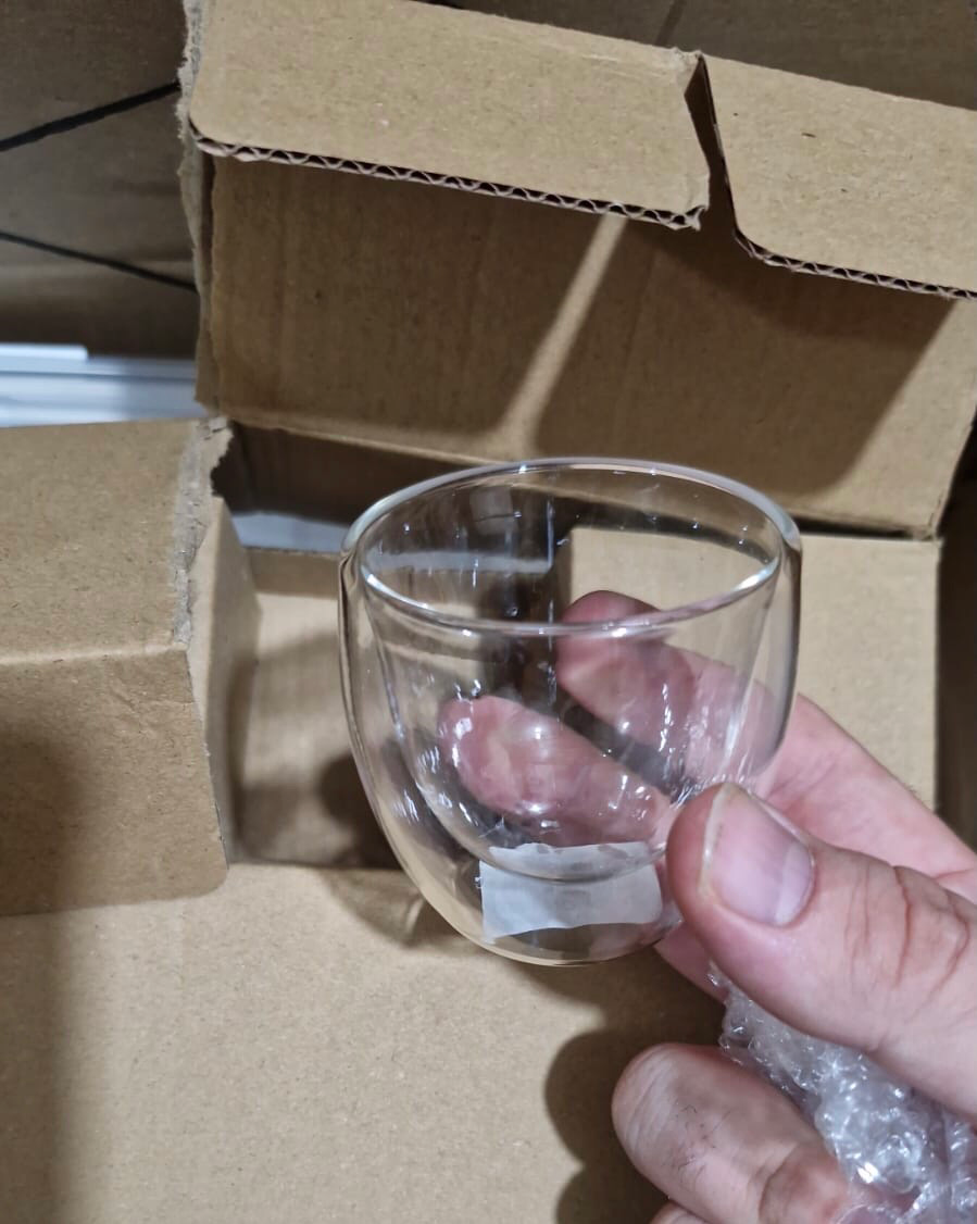 Double Wall Glass Cup 80ml X6