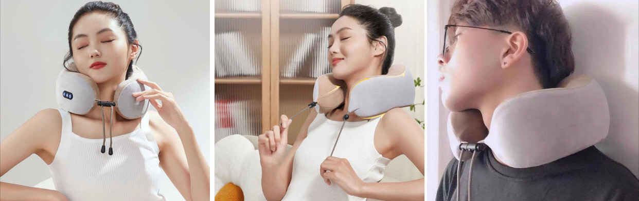 U-Shaped Massage Pillow- Pink