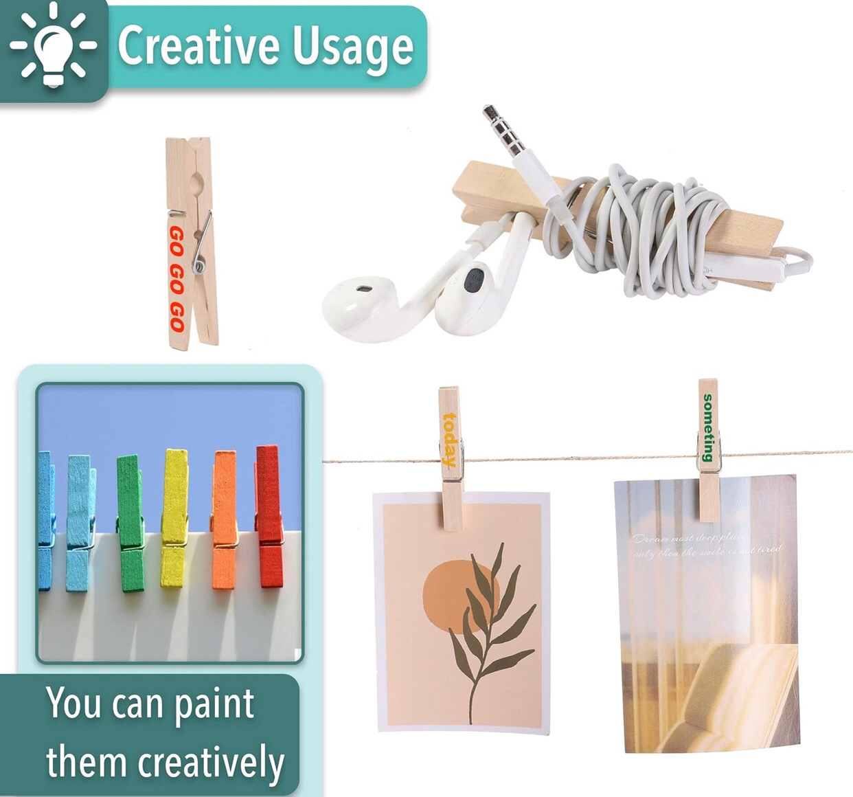 20-Pcs Wooden Pins