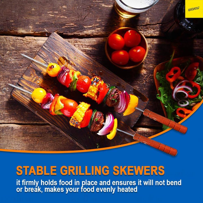12-Pcs BBQ Skewers (Wooden Handle)