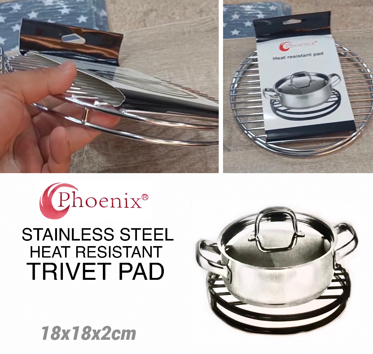 Metal Round Trivet (Black)