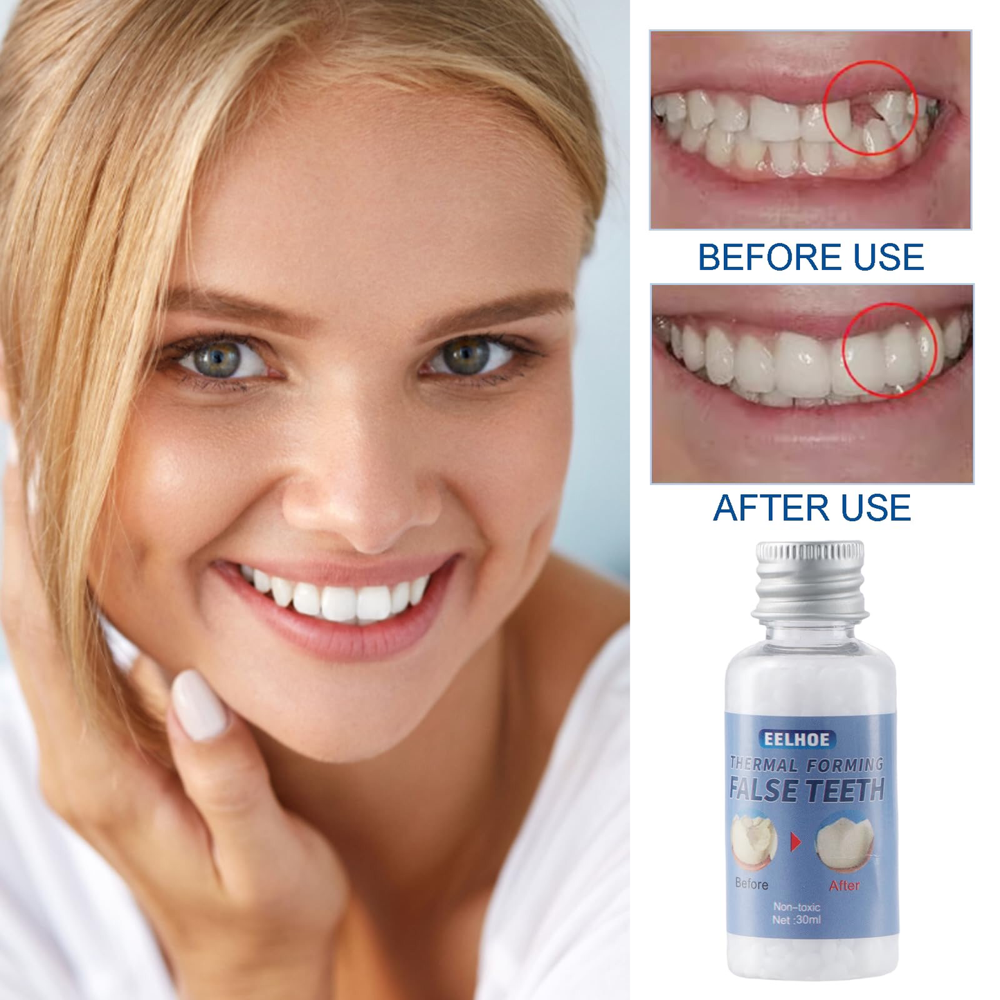 Moldable False Teeth