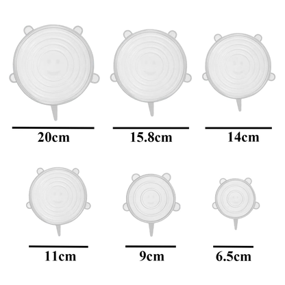6-Pcs Silicone Lids