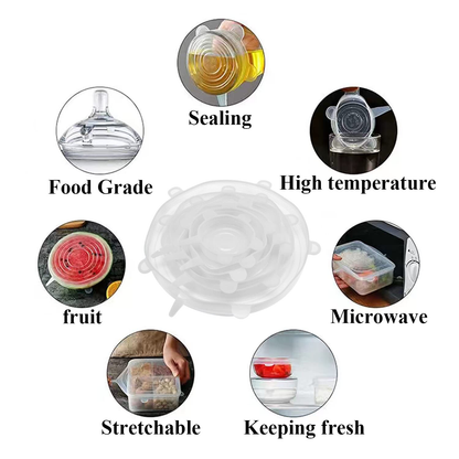 6-Pcs Silicone Lids