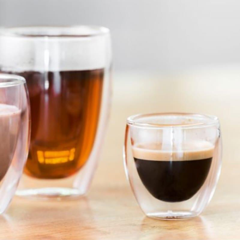 Double Wall Glass Cup 80ml X6