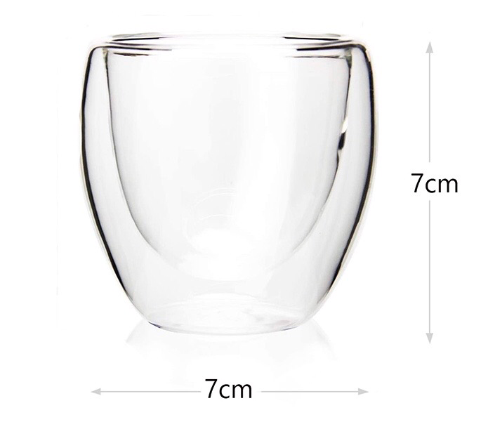 Double Wall Glass Cup 80ml X6