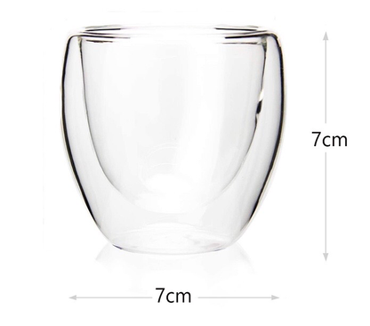 Double Wall Glass Cup 80ml X6