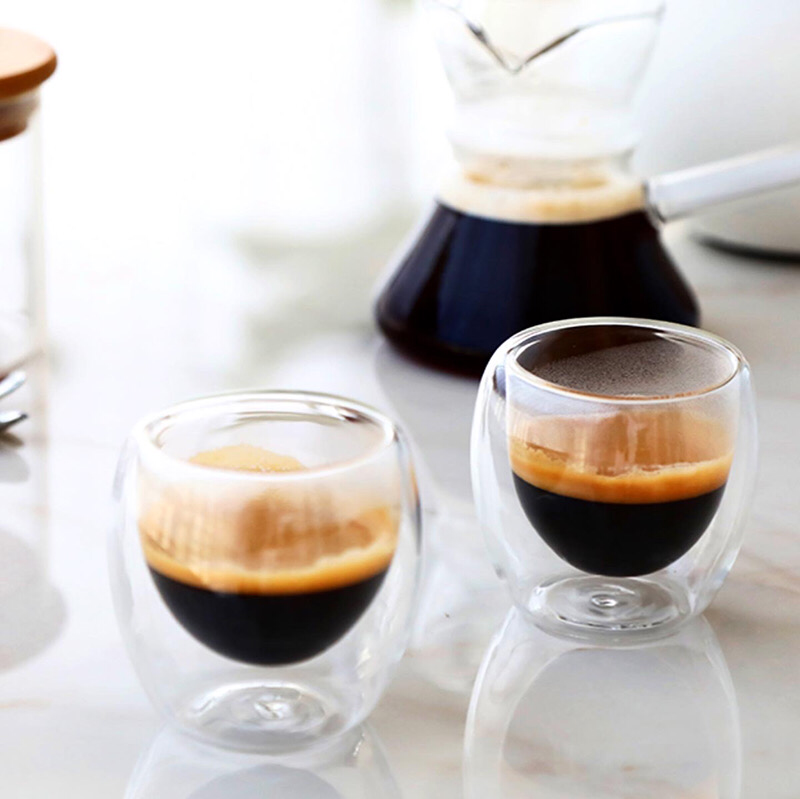 Double Wall Glass Cup 80ml X6
