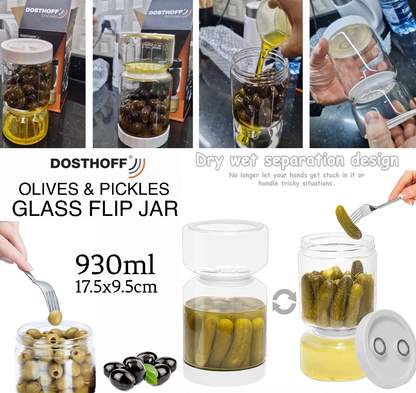 Olive Glass Flip Jar (900ml)