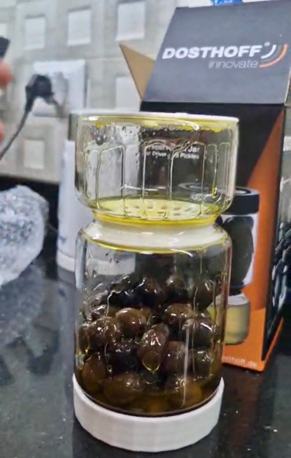 Olive Glass Flip Jar (900ml)