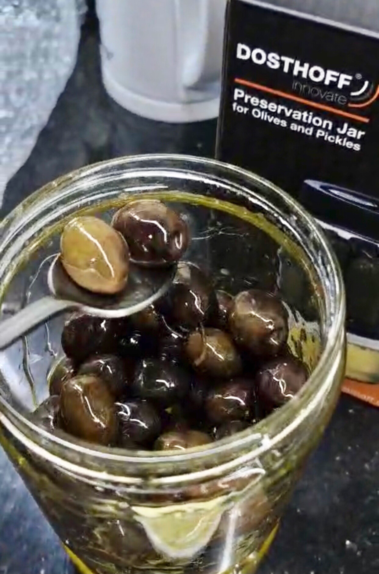Olive Glass Flip Jar (900ml)