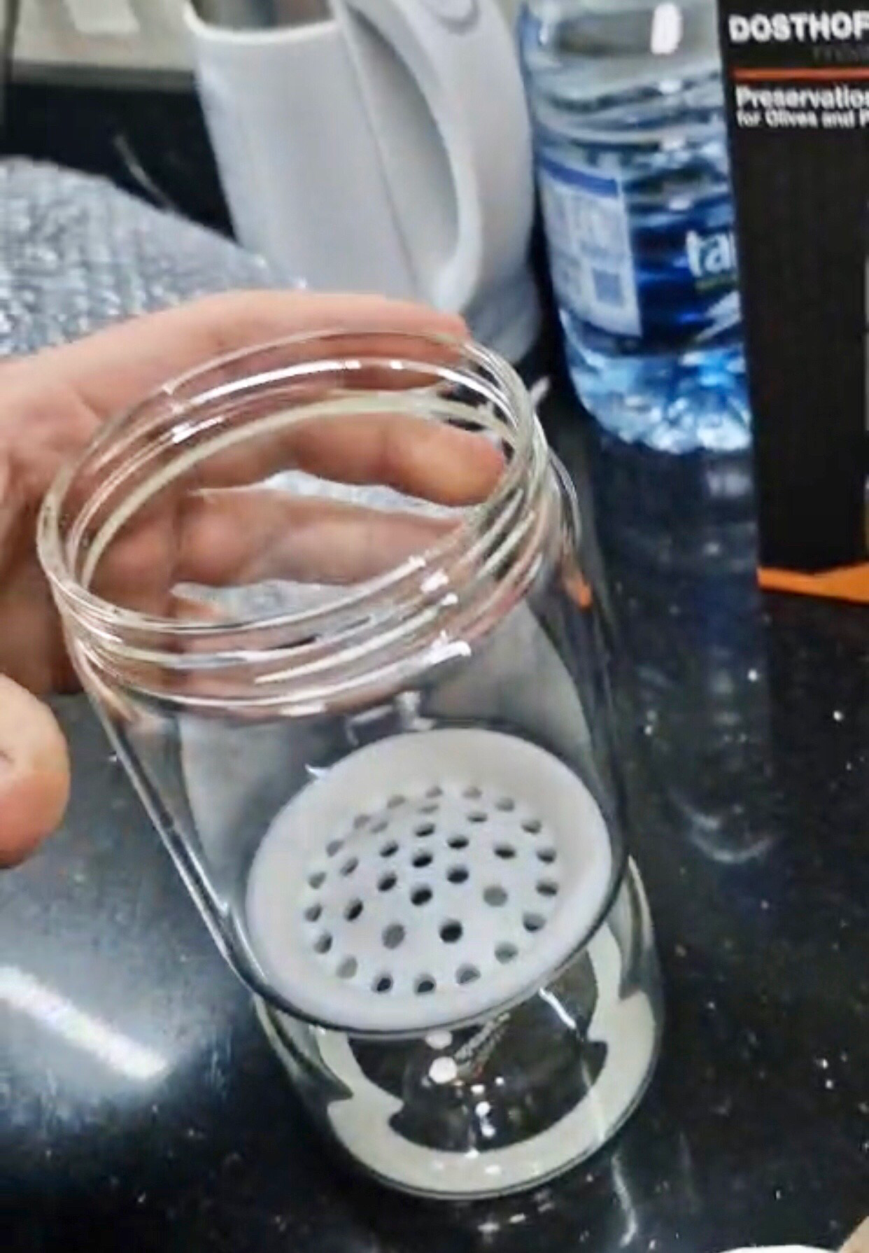Olive Glass Flip Jar (900ml)