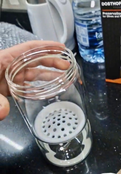 Olive Glass Flip Jar (900ml)