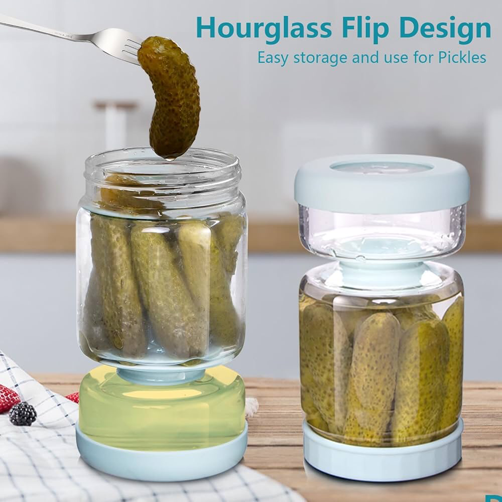 Olive Glass Flip Jar (900ml)