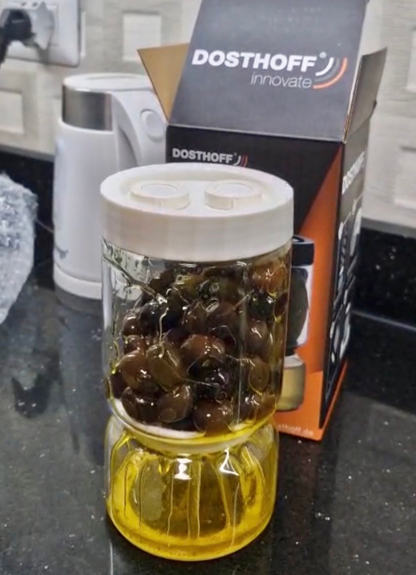 Olive Glass Flip Jar (900ml)