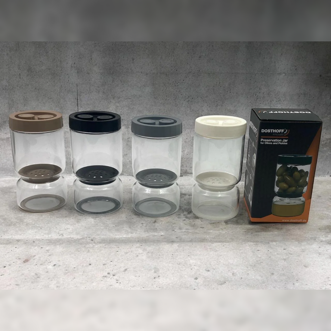 Olive Glass Flip Jar (900ml)