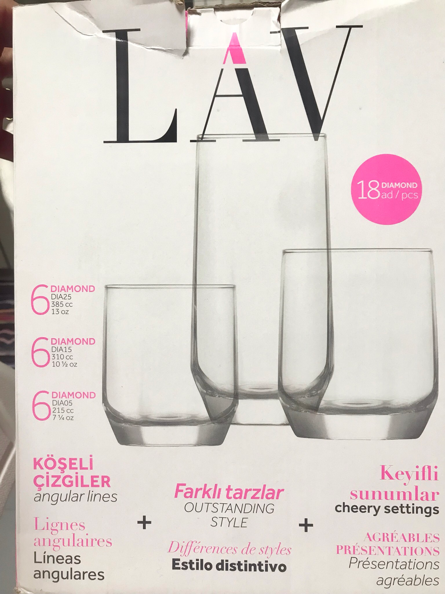 18-Pcs Glass Cups