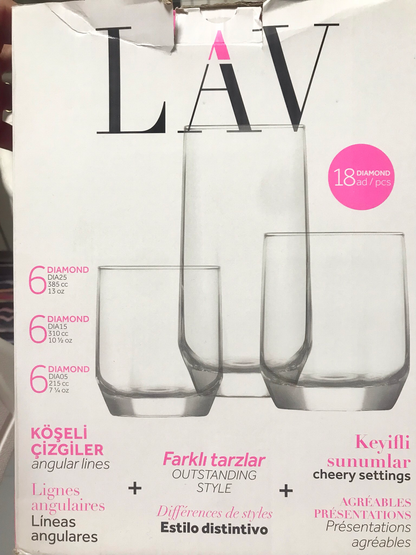 18-Pcs Glass Cups