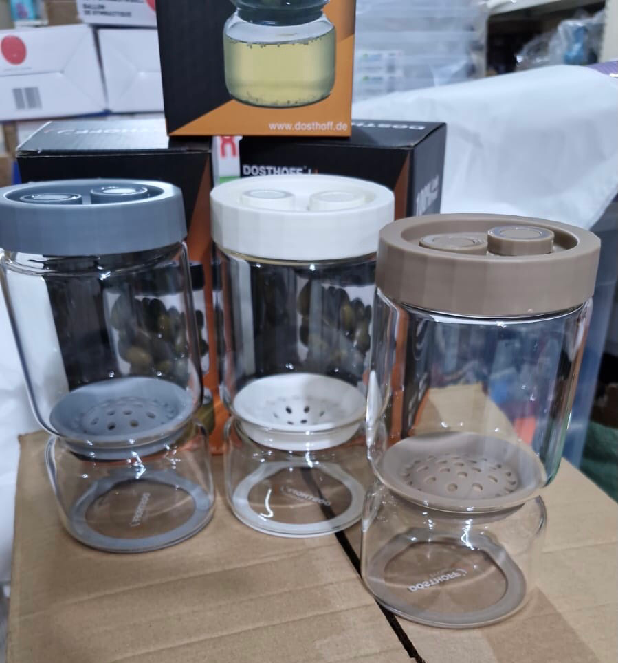 Olive Glass Flip Jar (900ml)