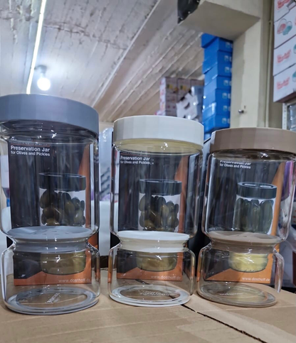 Olive Glass Flip Jar (900ml)