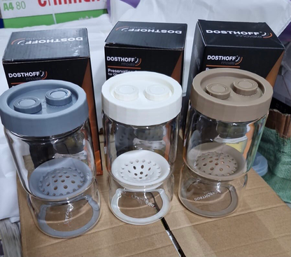Olive Glass Flip Jar (900ml)