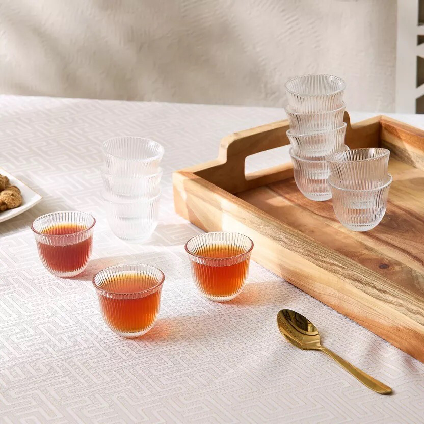 Glass Coffee Cups (Gold Rim)